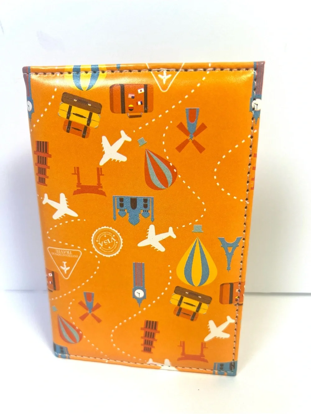 Orange Passport Holder &Metal RFID Card Holder Wallet Travel NWOT